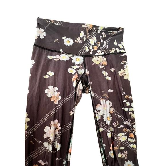 Teeki Flowers and Fox leggings size medium yoga lounge stretchy flattering light - Picture 2 of 5